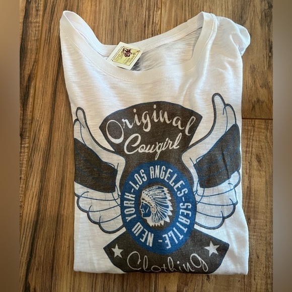 NWT Original Cowgirl Clothing Co Los Angeles NY white LS tee sz XL retro - Picture 1 of 8